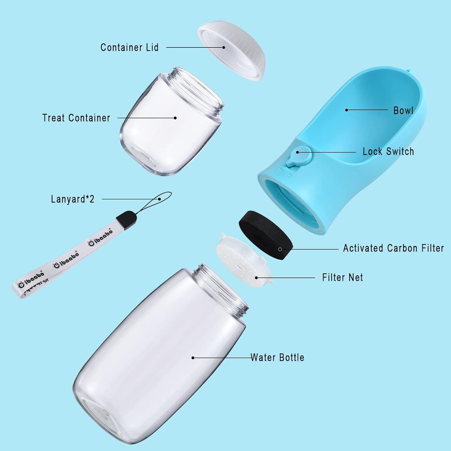 Portable Dog Water Bottle & Food Container - Perfect for Travel, Hiking & Walking with Your Pet!