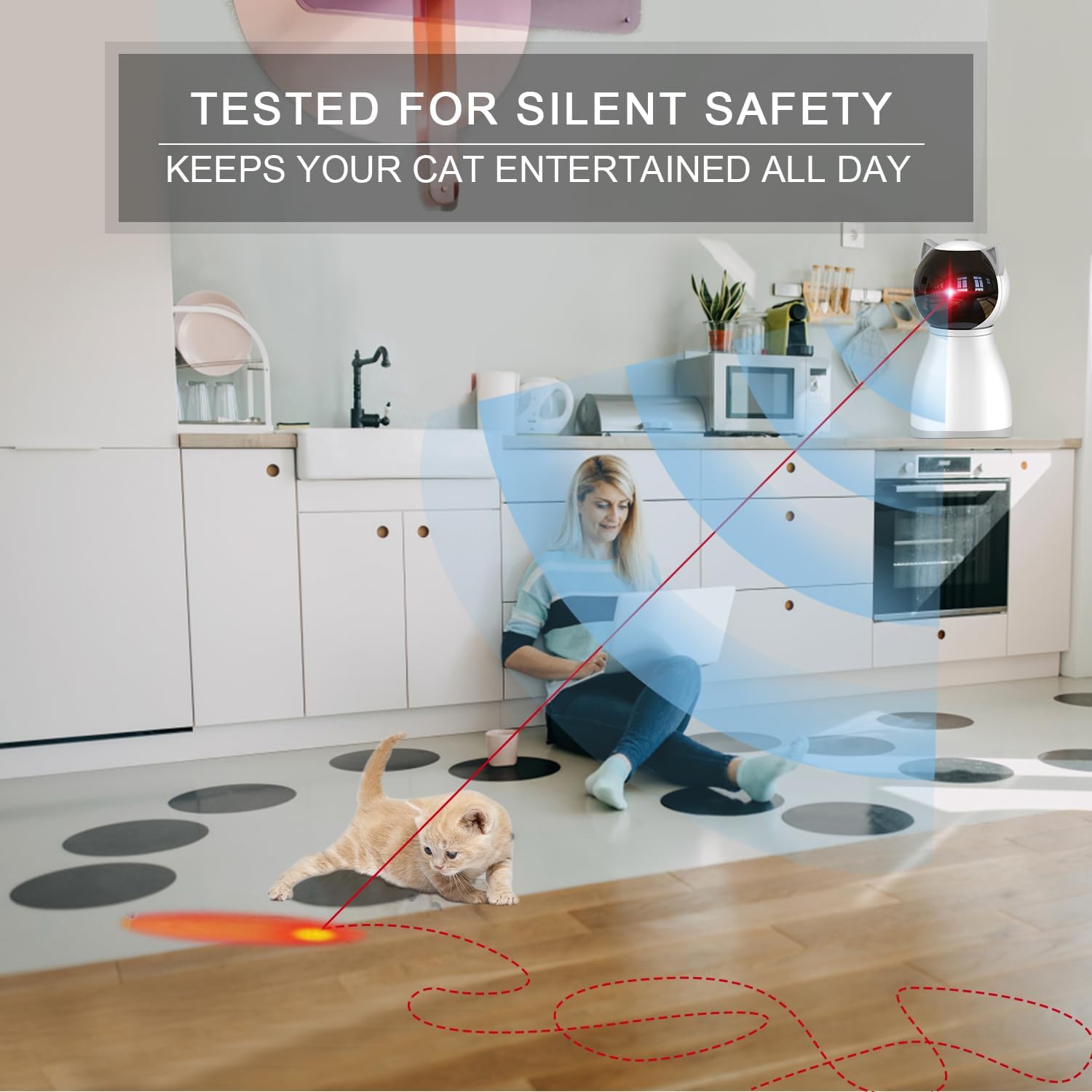 Exciting Automatic Cat Laser Toy with Real Random Trajectory - Rechargeable & Motion Activated for Endless Fun!