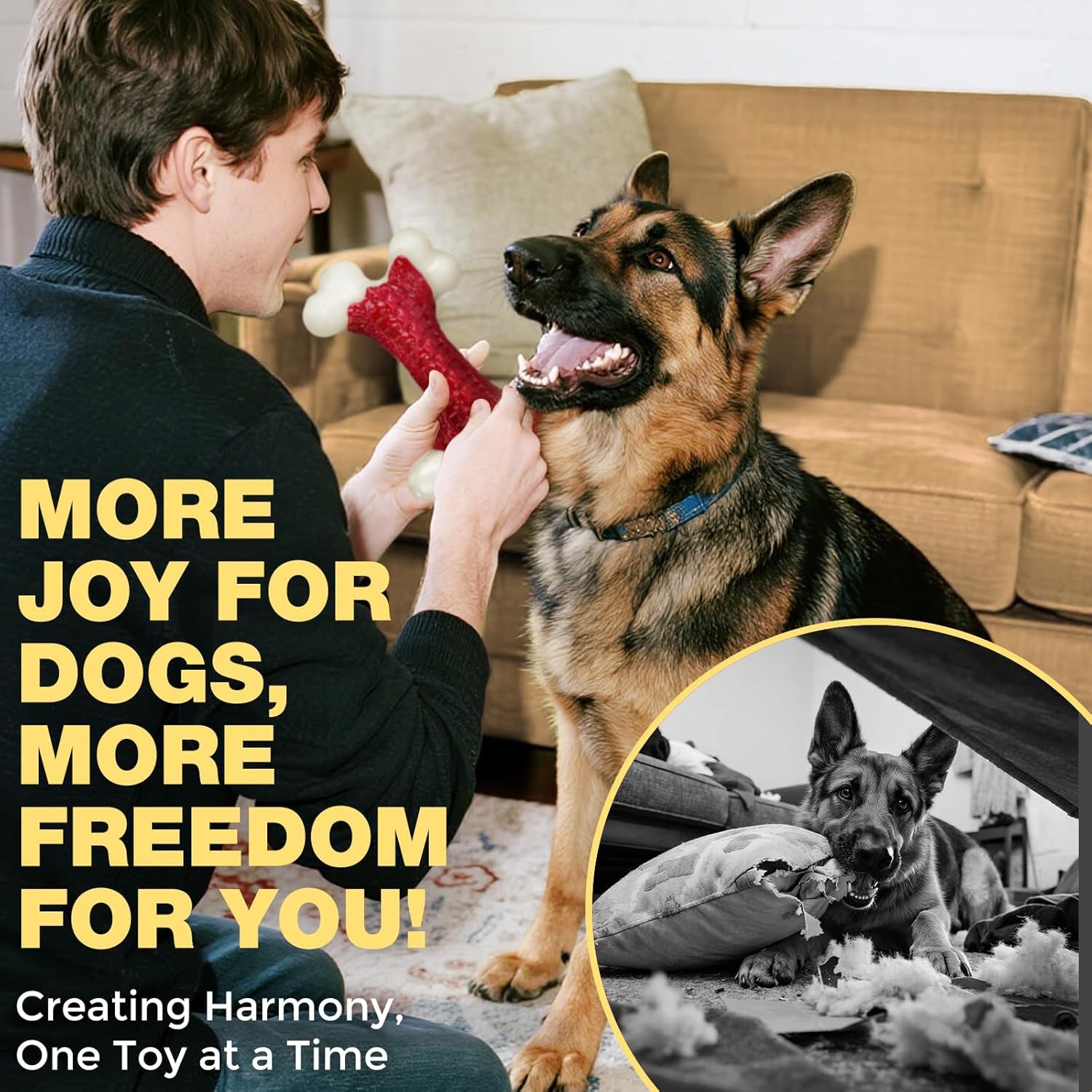 Indestructible Tough Dog Toys for Aggressive Chewers - Large Breed Nylon Bone Toy