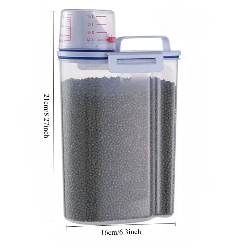 2Kg Snack Fortress for Furry Foodies: The Ultimate Pet Chow Vault with a Measuring Cup for Portion Control (Because They Don't Need to Know How Much They're Eating!)