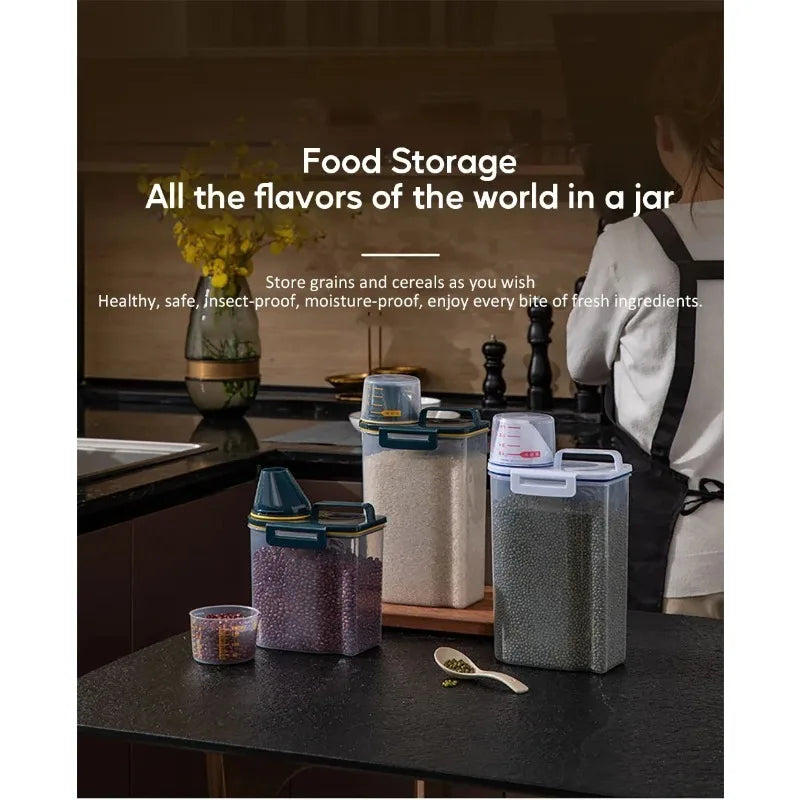 2Kg Snack Fortress for Furry Foodies: The Ultimate Pet Chow Vault with a Measuring Cup for Portion Control (Because They Don't Need to Know How Much They're Eating!)
