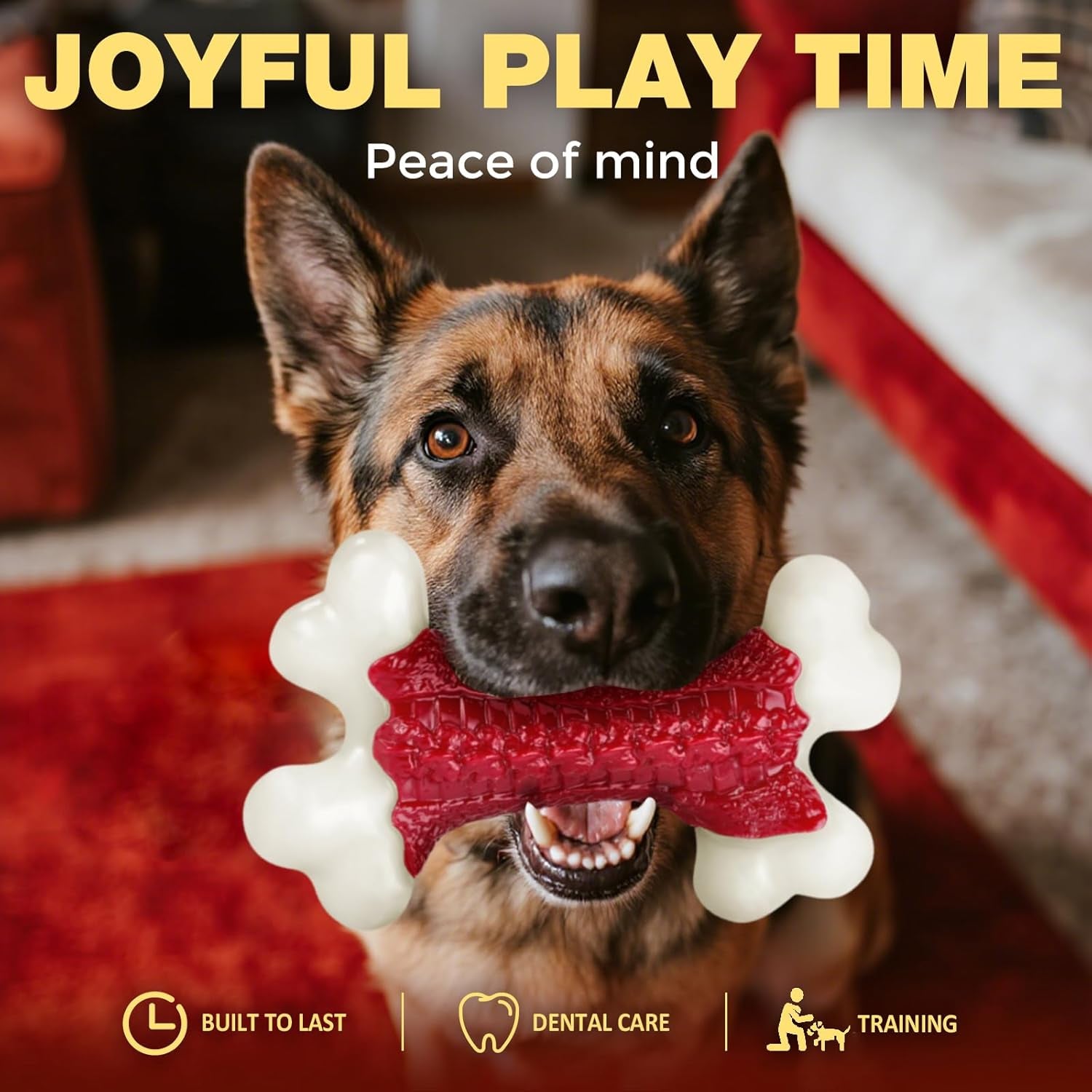 Indestructible Tough Dog Toys for Aggressive Chewers - Large Breed Nylon Bone Toy