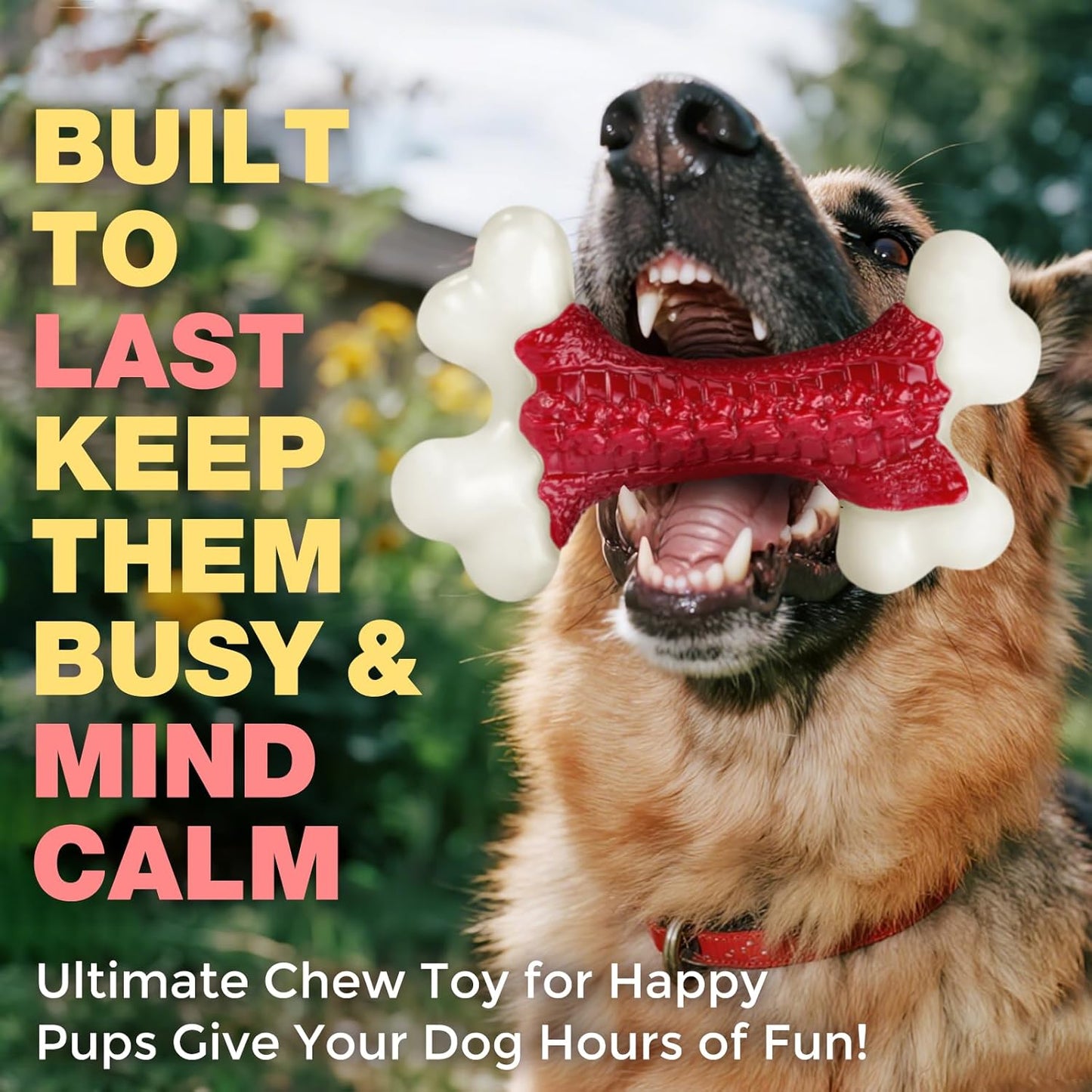 Indestructible Tough Dog Toys for Aggressive Chewers - Large Breed Nylon Bone Toy