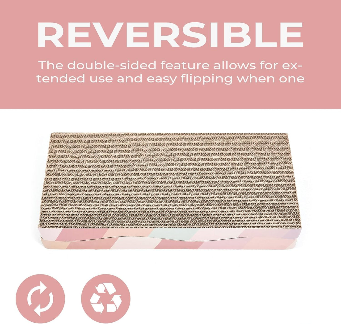 Ultimate Cat Scratching Board - Reversible Cardboard Scratcher with Catnip for Indoor Cats (2 Pack)