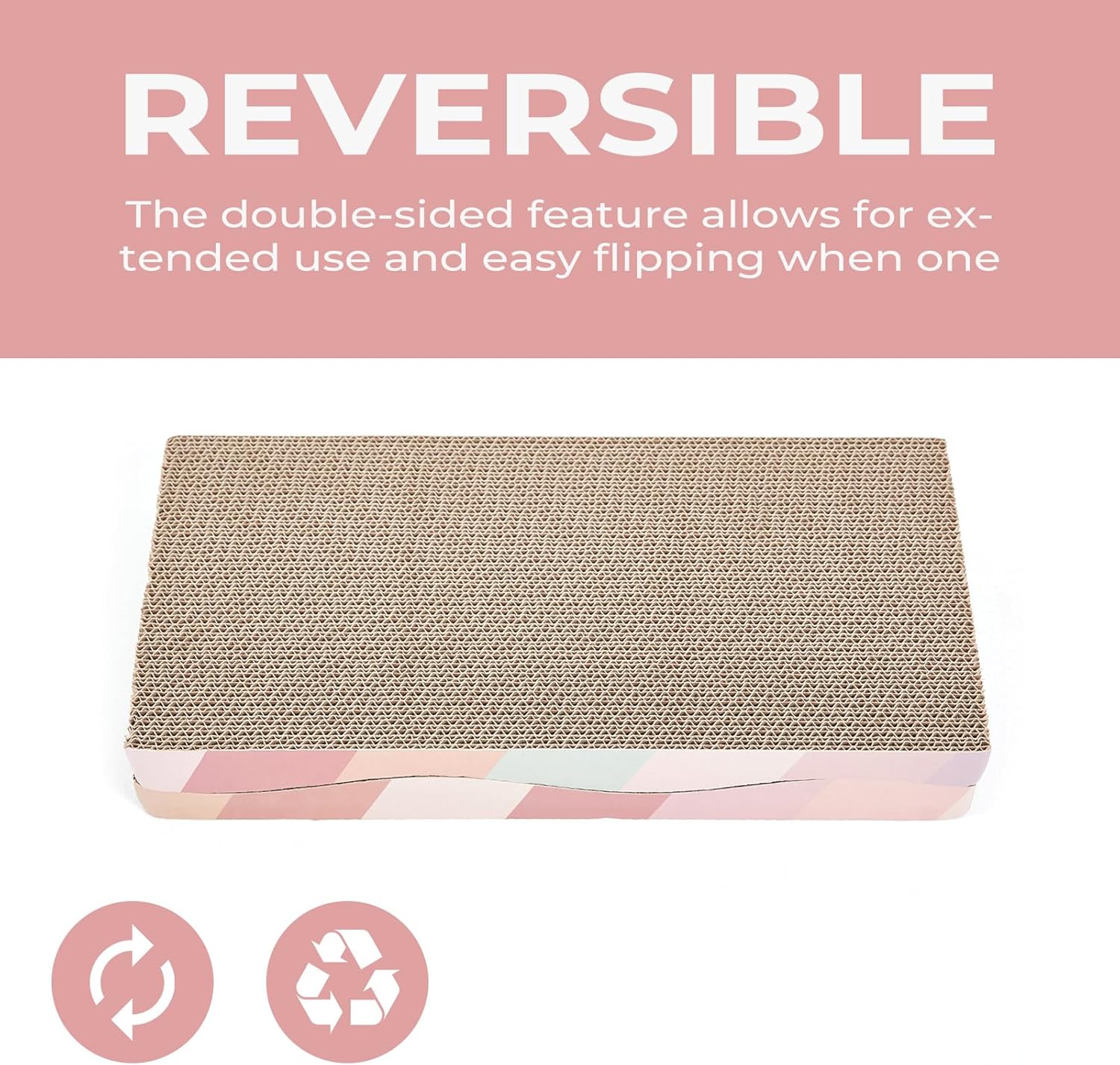 Ultimate Cat Scratching Board - Reversible Cardboard Scratcher with Catnip for Indoor Cats (2 Pack)