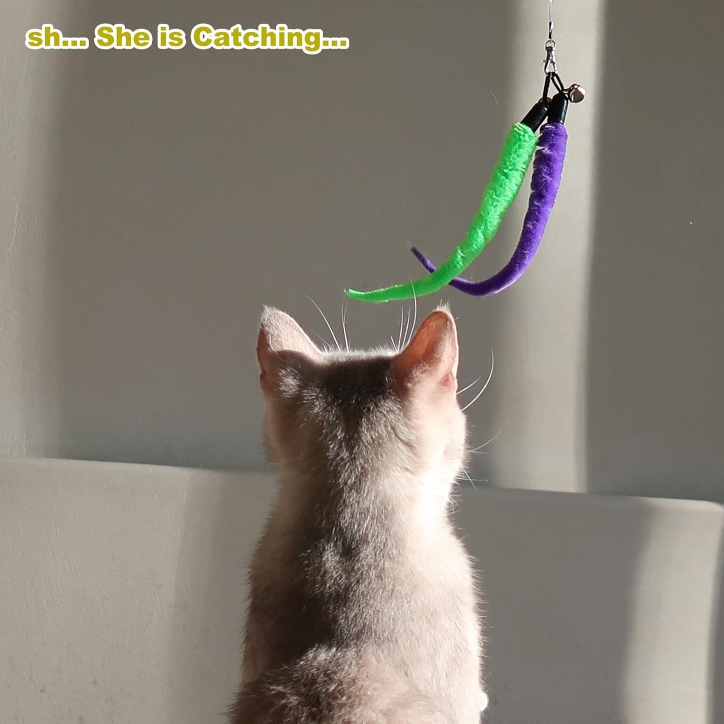 Engaging Interactive Cat Wand Toy with Feather Refills - Perfect for Indoor Cats to Chase and Play!