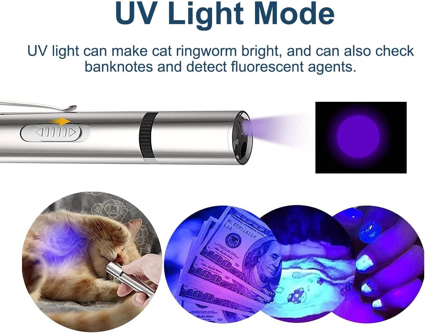 Exciting Rechargeable Laser Pointer Cat Toy - 7 Fun Modes for Interactive Indoor Play with Your Feline Friend!