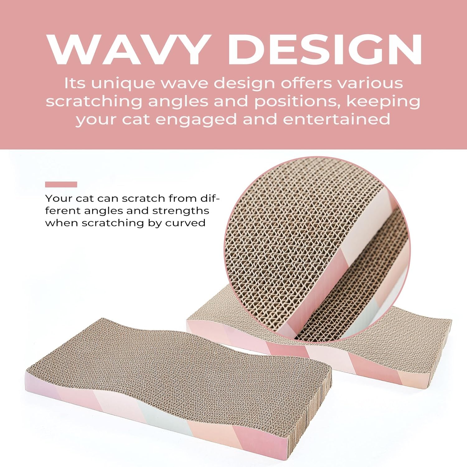 Ultimate Cat Scratching Board - Reversible Cardboard Scratcher with Catnip for Indoor Cats (2 Pack)