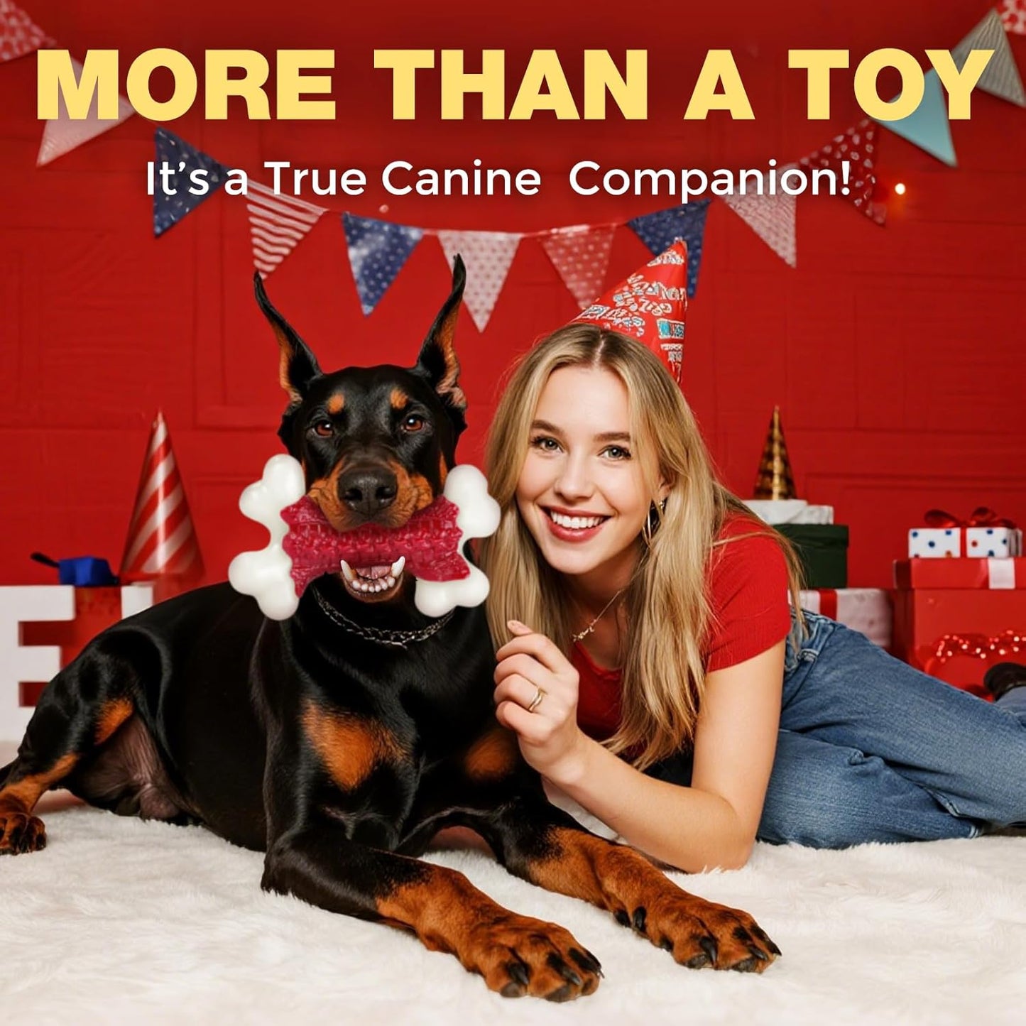 Indestructible Tough Dog Toys for Aggressive Chewers - Large Breed Nylon Bone Toy